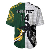 Custom South Africa And Fiji Rugby Baseball Jersey 2023 World Cup Fijian Tapa With Kente Pattern LT14 - Polynesian Pride