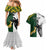 Custom South Africa And Fiji Rugby Couples Matching Mermaid Dress and Hawaiian Shirt 2023 World Cup Fijian Tapa With Kente Pattern LT14 - Polynesian Pride