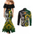 South Africa And Aotearoa Rugby Couples Matching Mermaid Dress and Long Sleeve Button Shirts 2023 Springboks Kente Combine All Black Maori Fern LT14 - Polynesian Pride