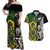 South Africa And Aotearoa Rugby Couples Matching Off Shoulder Maxi Dress and Hawaiian Shirt 2023 Springboks Kente Combine All Black Maori Fern LT14 Green - Polynesian Pride