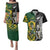 South Africa And Aotearoa Rugby Couples Matching Puletasi Dress and Hawaiian Shirt 2023 Springboks Kente Combine All Black Maori Fern LT14 Green - Polynesian Pride