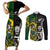 South Africa And Aotearoa Rugby Couples Matching Short Sleeve Bodycon Dress and Long Sleeve Button Shirts 2023 Springboks Kente Combine All Black Maori Fern LT14 Green - Polynesian Pride