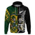 South Africa And Aotearoa Rugby Hoodie 2023 Springboks Kente Combine All Black Maori Fern LT14 Green - Polynesian Pride