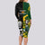 South Africa And Aotearoa Rugby Long Sleeve Bodycon Dress 2023 Springboks Kente Combine All Black Maori Fern LT14 - Polynesian Pride