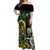 South Africa And Aotearoa Rugby Off Shoulder Maxi Dress 2023 Springboks Kente Combine All Black Maori Fern LT14 Women Green - Polynesian Pride