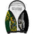 South Africa And Aotearoa Rugby Sherpa Hoodie 2023 Springboks Kente Combine All Black Maori Fern LT14 Unisex Green - Polynesian Pride