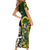 South Africa And Aotearoa Rugby Short Sleeve Bodycon Dress 2023 Springboks Kente Combine All Black Maori Fern LT14 - Polynesian Pride