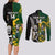 Custom South Africa And Aotearoa Rugby Couples Matching Long Sleeve Bodycon Dress and Long Sleeve Button Shirts 2023 Springboks Kente Combine All Black Maori Fern LT14 - Polynesian Pride