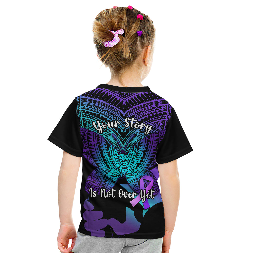 Suicide Awareness Your Story Is Not Over Yet Kid T Shirt Polynesian Butterfly Tattoo LT14 - Polynesian Pride