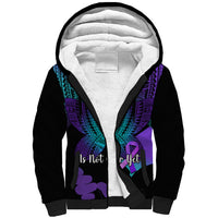 Suicide Awareness Your Story Is Not Over Yet Sherpa Hoodie Polynesian Butterfly Tattoo LT14 Unisex Purple - Polynesian Pride