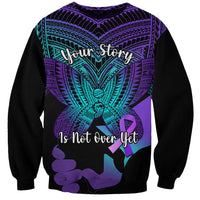 Suicide Awareness Your Story Is Not Over Yet Sweatshirt Polynesian Butterfly Tattoo LT14 Unisex Purple - Polynesian Pride
