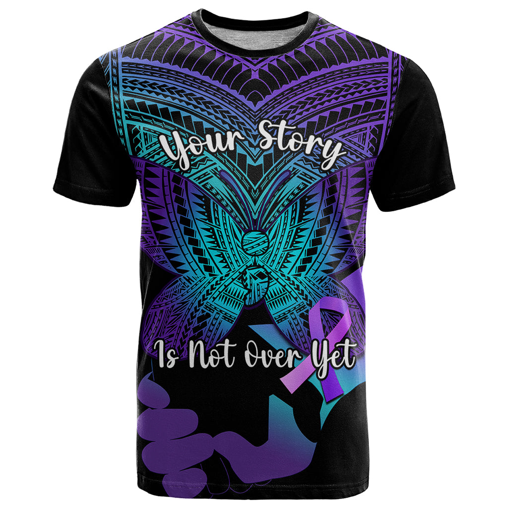 Suicide Awareness Your Story Is Not Over Yet T Shirt Polynesian Butterfly Tattoo LT14 Purple - Polynesian Pride