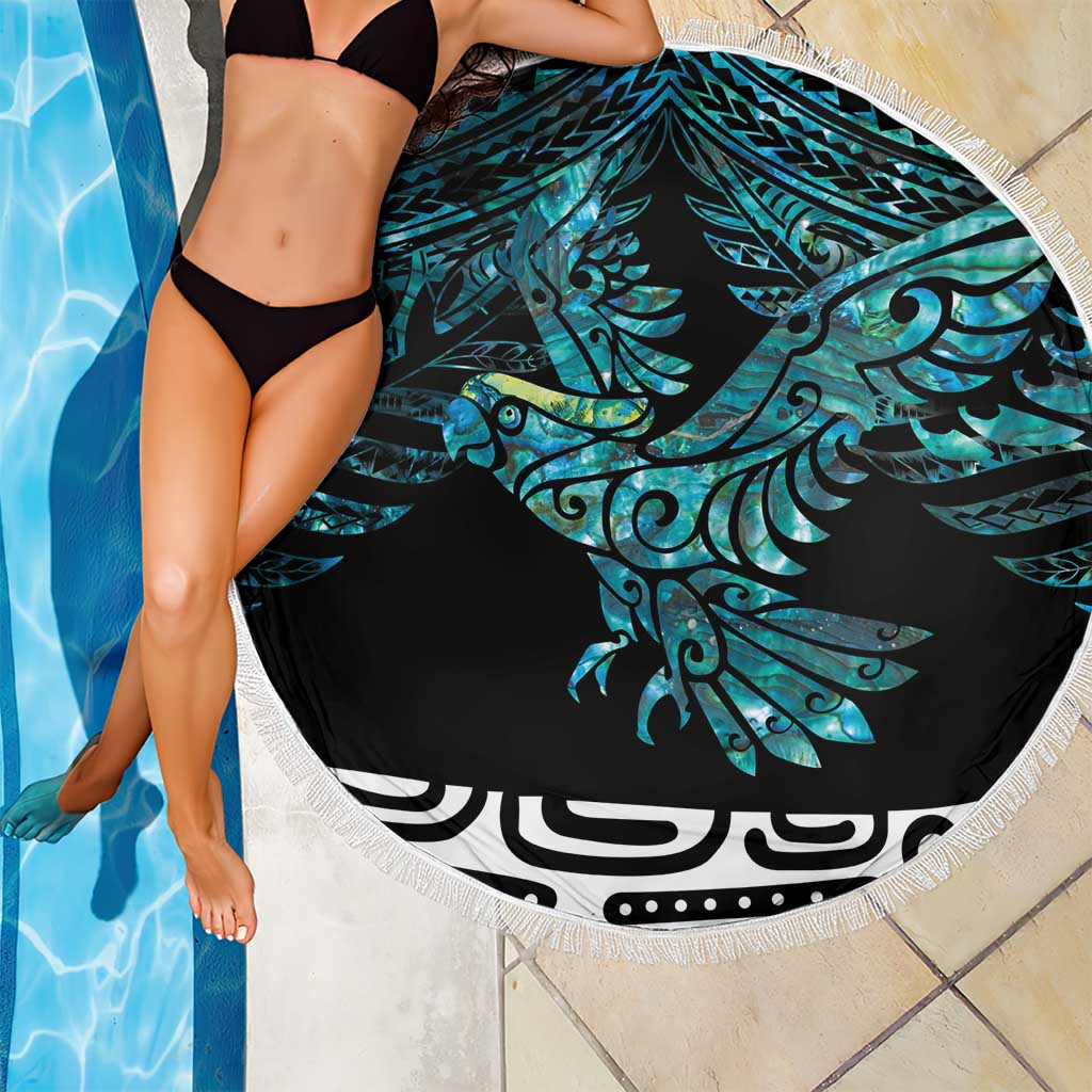 New Zealand Sulphur-crested Cockatoo Beach Blanket Aotearoa Maori Mix Paua Shell LT14 - Polynesian Pride