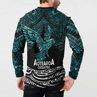 New Zealand Sulphur-crested Cockatoo Button Sweatshirt Aotearoa Maori Mix Paua Shell LT14 - Polynesian Pride
