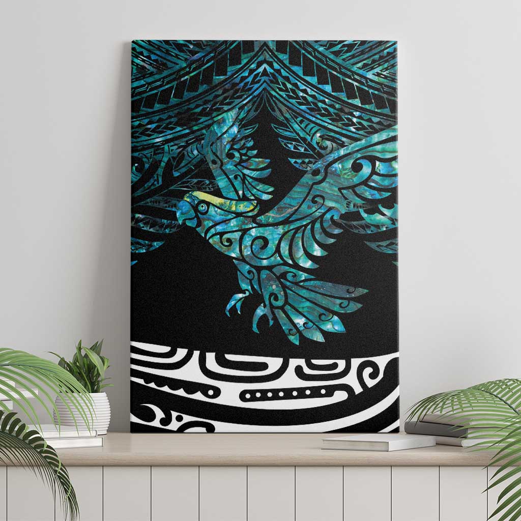 New Zealand Sulphur-crested Cockatoo Canvas Wall Art Aotearoa Maori Mix Paua Shell LT14 - Polynesian Pride