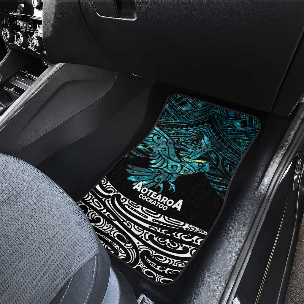 New Zealand Sulphur-crested Cockatoo Car Mats Aotearoa Maori Mix Paua Shell LT14 - Polynesian Pride