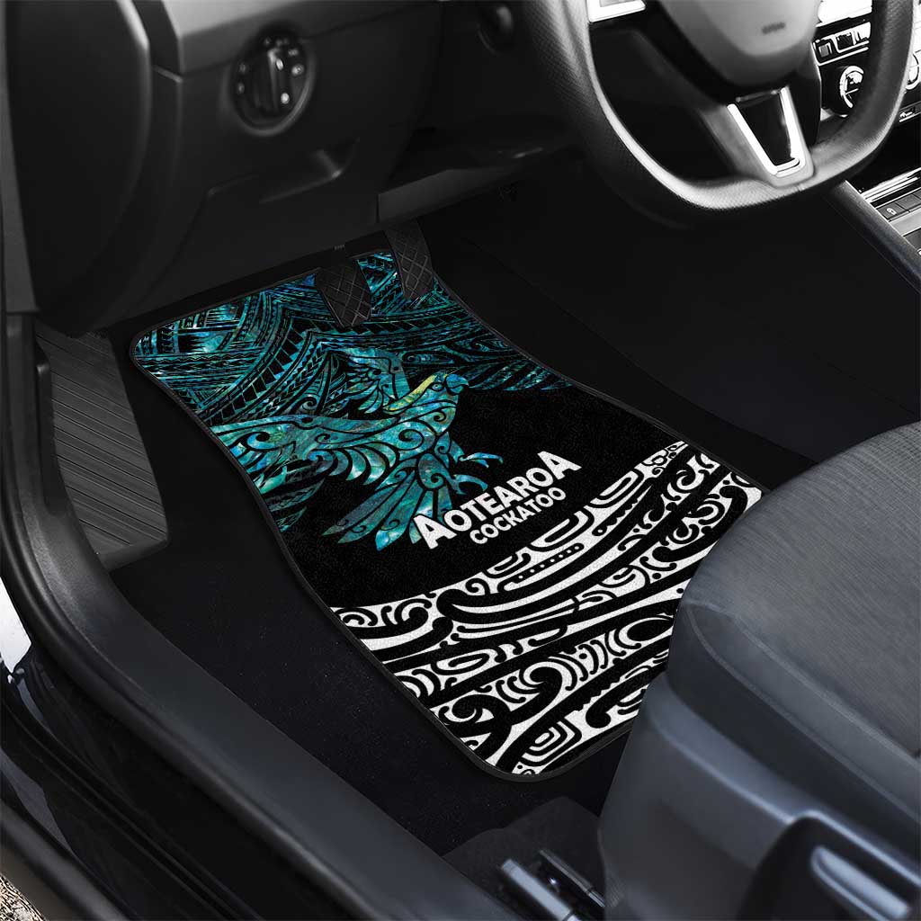 New Zealand Sulphur-crested Cockatoo Car Mats Aotearoa Maori Mix Paua Shell LT14 - Polynesian Pride
