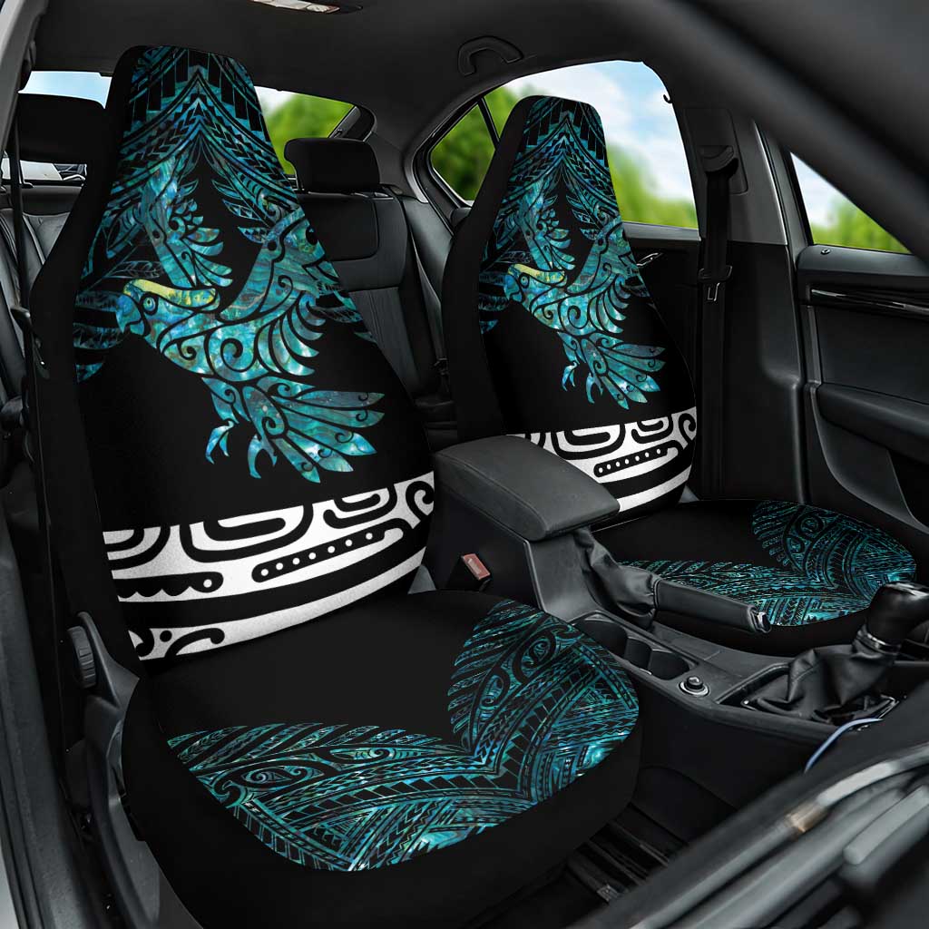 New Zealand Sulphur-crested Cockatoo Car Seat Cover Aotearoa Maori Mix Paua Shell