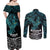 New Zealand Sulphur-crested Cockatoo Couples Matching Off Shoulder Maxi Dress and Long Sleeve Button Shirt Aotearoa Maori Mix Paua Shell