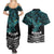 New Zealand Sulphur-crested Cockatoo Couples Matching Summer Maxi Dress and Hawaiian Shirt Aotearoa Maori Mix Paua Shell