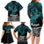 New Zealand Sulphur-crested Cockatoo Family Matching Long Sleeve Bodycon Dress and Hawaiian Shirt Aotearoa Maori Mix Paua Shell