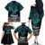 New Zealand Sulphur-crested Cockatoo Family Matching Off The Shoulder Long Sleeve Dress and Hawaiian Shirt Aotearoa Maori Mix Paua Shell