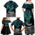 New Zealand Sulphur-crested Cockatoo Family Matching Off Shoulder Maxi Dress and Hawaiian Shirt Aotearoa Maori Mix Paua Shell