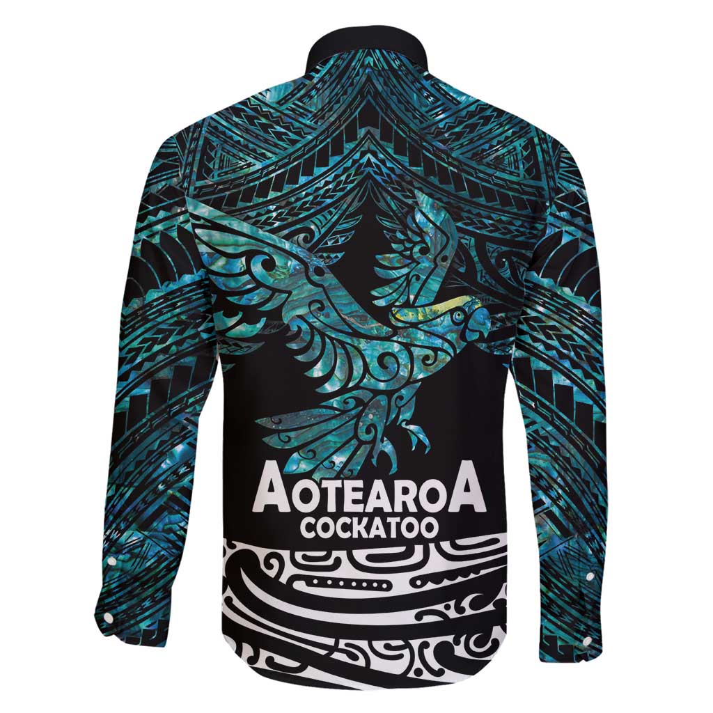 New Zealand Sulphur-crested Cockatoo Family Matching Tank Maxi Dress and Hawaiian Shirt Aotearoa Maori Mix Paua Shell