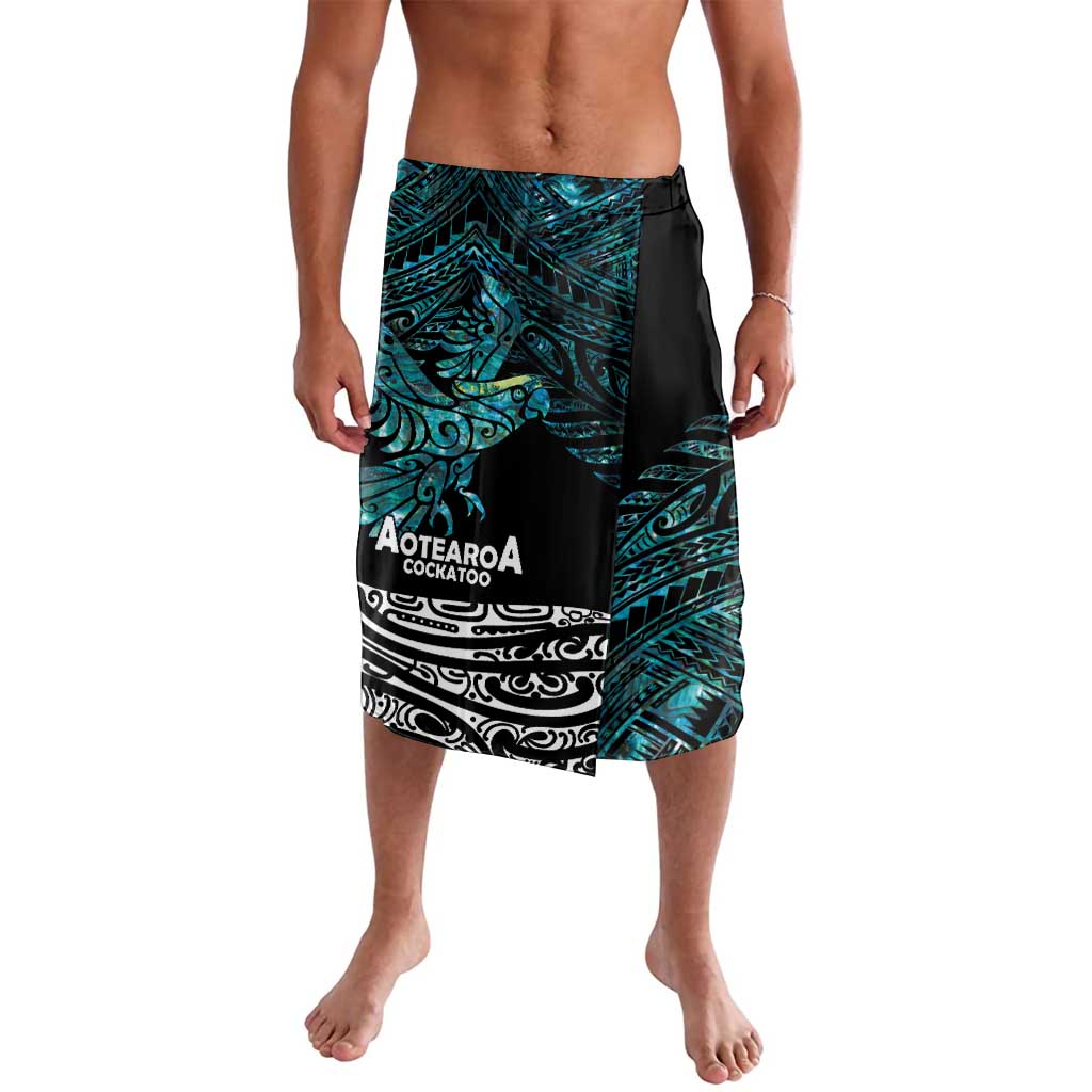 New Zealand Sulphur-crested Cockatoo Lavalava Aotearoa Maori Mix Paua Shell LT14 Turquoise - Polynesian Pride