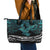 New Zealand Sulphur-crested Cockatoo Leather Tote Bag Aotearoa Maori Mix Paua Shell