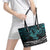 New Zealand Sulphur-crested Cockatoo Leather Tote Bag Aotearoa Maori Mix Paua Shell