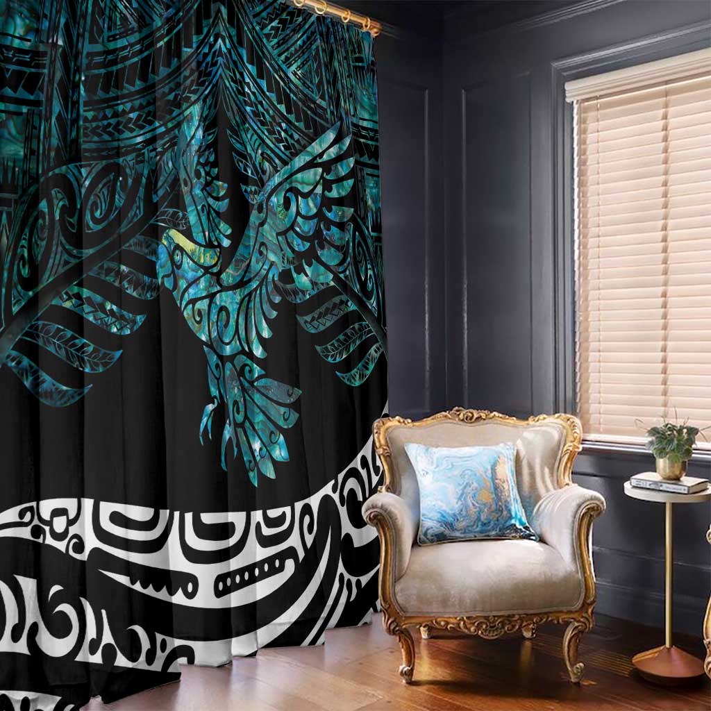 New Zealand Sulphur-crested Cockatoo Window Curtain Aotearoa Maori Mix Paua Shell LT14 - Polynesian Pride