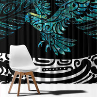 New Zealand Sulphur-crested Cockatoo Window Curtain Aotearoa Maori Mix Paua Shell LT14 - Polynesian Pride