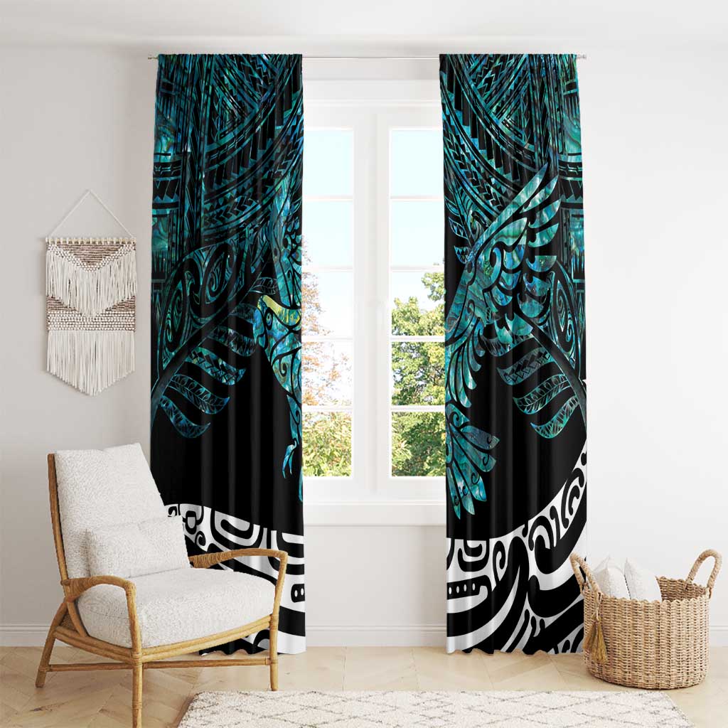 New Zealand Sulphur-crested Cockatoo Window Curtain Aotearoa Maori Mix Paua Shell LT14 - Polynesian Pride