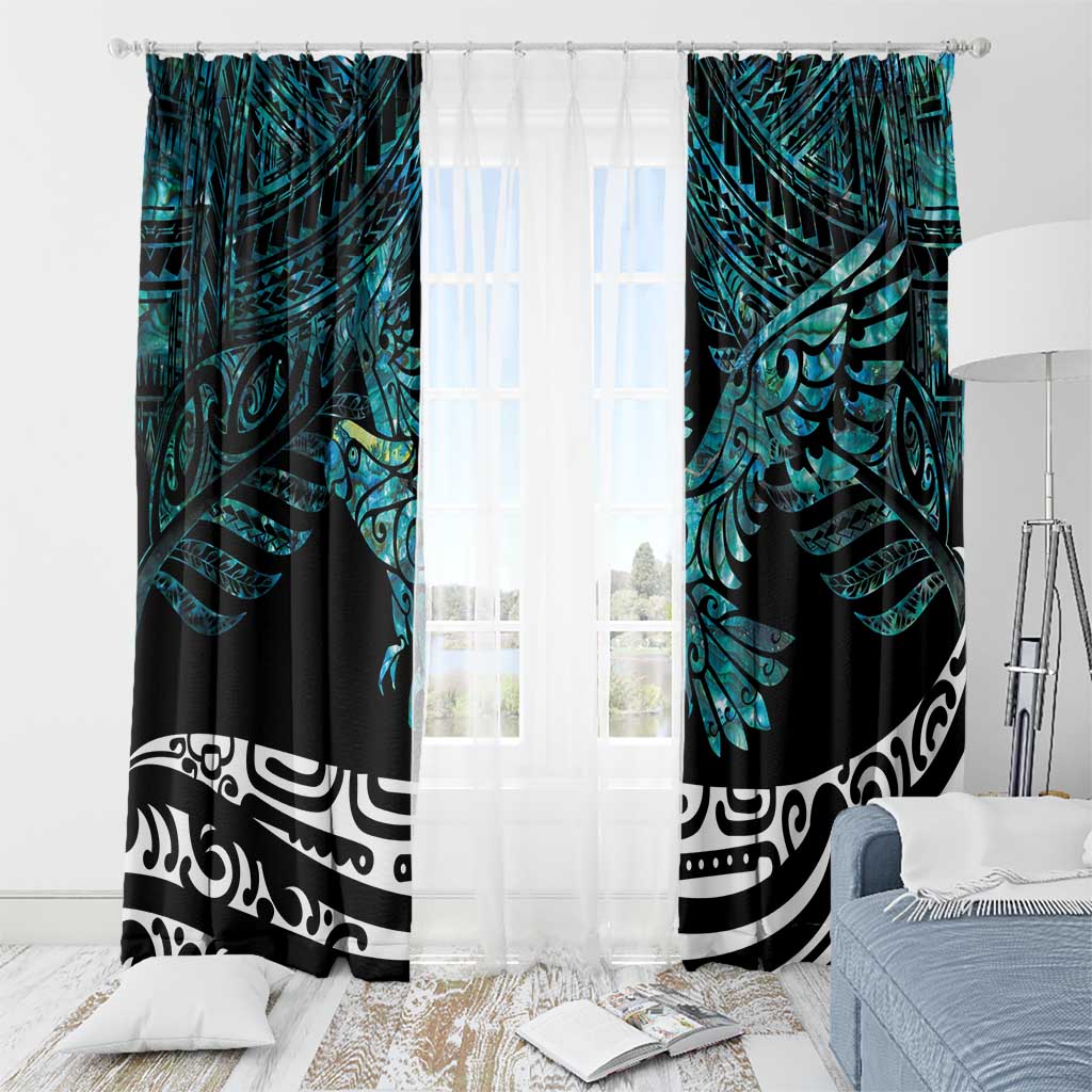 New Zealand Sulphur-crested Cockatoo Window Curtain Aotearoa Maori Mix Paua Shell LT14 - Polynesian Pride
