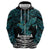 New Zealand Sulphur-crested Cockatoo Zip Hoodie Aotearoa Maori Mix Paua Shell