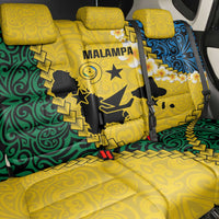 Malampa Province Back Car Seat Cover Vanuatu Map - Plumeria Flag Color