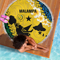 Malampa Province Beach Blanket Vanuatu Map - Plumeria Flag Color LT14 - Polynesian Pride