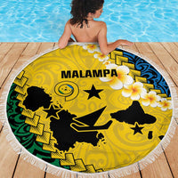 Malampa Province Beach Blanket Vanuatu Map - Plumeria Flag Color LT14 - Polynesian Pride