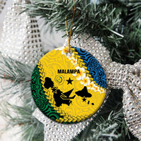 Malampa Province Ceramic Ornament Vanuatu Map - Plumeria Flag Color LT14 - Polynesian Pride
