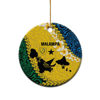 Malampa Province Ceramic Ornament Vanuatu Map - Plumeria Flag Color LT14 - Polynesian Pride