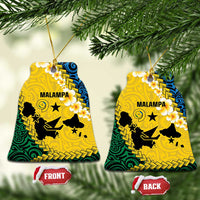 Malampa Province Ceramic Ornament Vanuatu Map - Plumeria Flag Color LT14 Bell Flake Yellow - Polynesian Pride