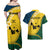 Malampa Province Couples Matching Off Shoulder Maxi Dress and Hawaiian Shirt Vanuatu Map - Plumeria Flag Color