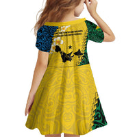 Malampa Province Family Matching Long Sleeve Bodycon Dress and Hawaiian Shirt Vanuatu Map - Plumeria Flag Color