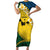 Malampa Province Family Matching Short Sleeve Bodycon Dress and Hawaiian Shirt Vanuatu Map - Plumeria Flag Color