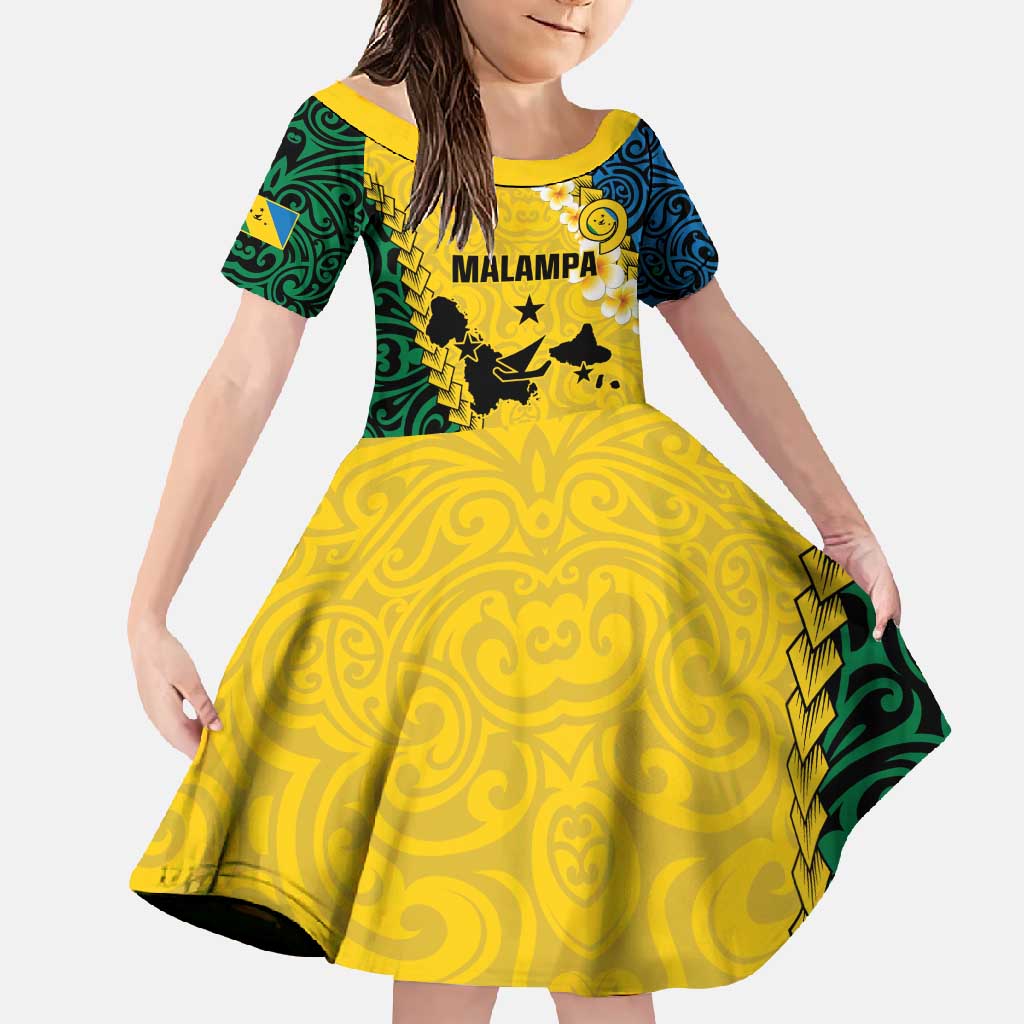 Malampa Province Family Matching Summer Maxi Dress and Hawaiian Shirt Vanuatu Map - Plumeria Flag Color