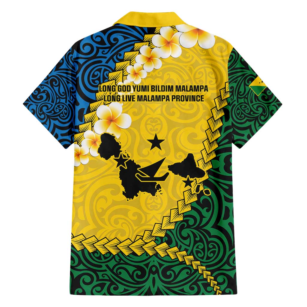 Malampa Province Family Matching Summer Maxi Dress and Hawaiian Shirt Vanuatu Map - Plumeria Flag Color