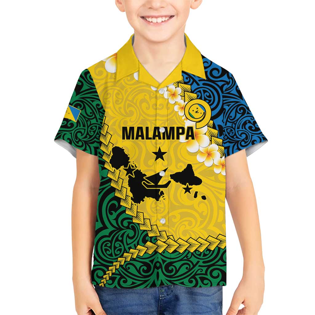 Malampa Province Family Matching Summer Maxi Dress and Hawaiian Shirt Vanuatu Map - Plumeria Flag Color
