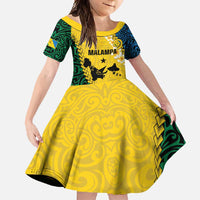 Malampa Province Family Matching Tank Maxi Dress and Hawaiian Shirt Vanuatu Map - Plumeria Flag Color