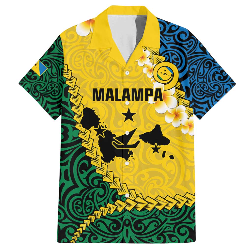 Malampa Province Family Matching Tank Maxi Dress and Hawaiian Shirt Vanuatu Map - Plumeria Flag Color